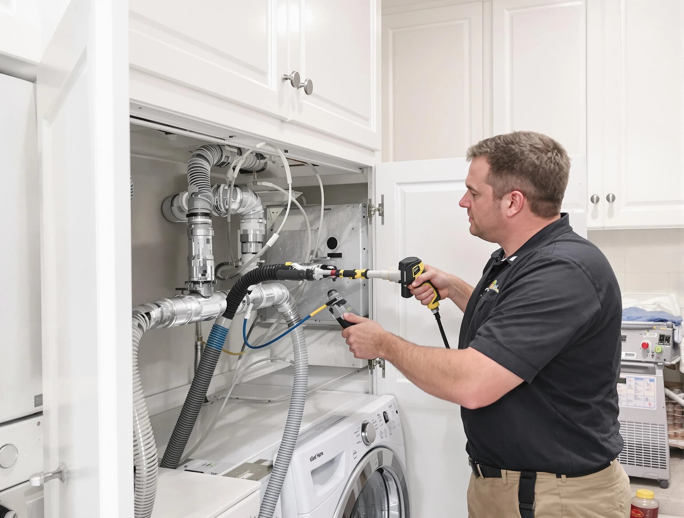 Bonanza Dryer Vent Cleaning professional removing severe blockage from a clogged dryer vent in Bonanza
