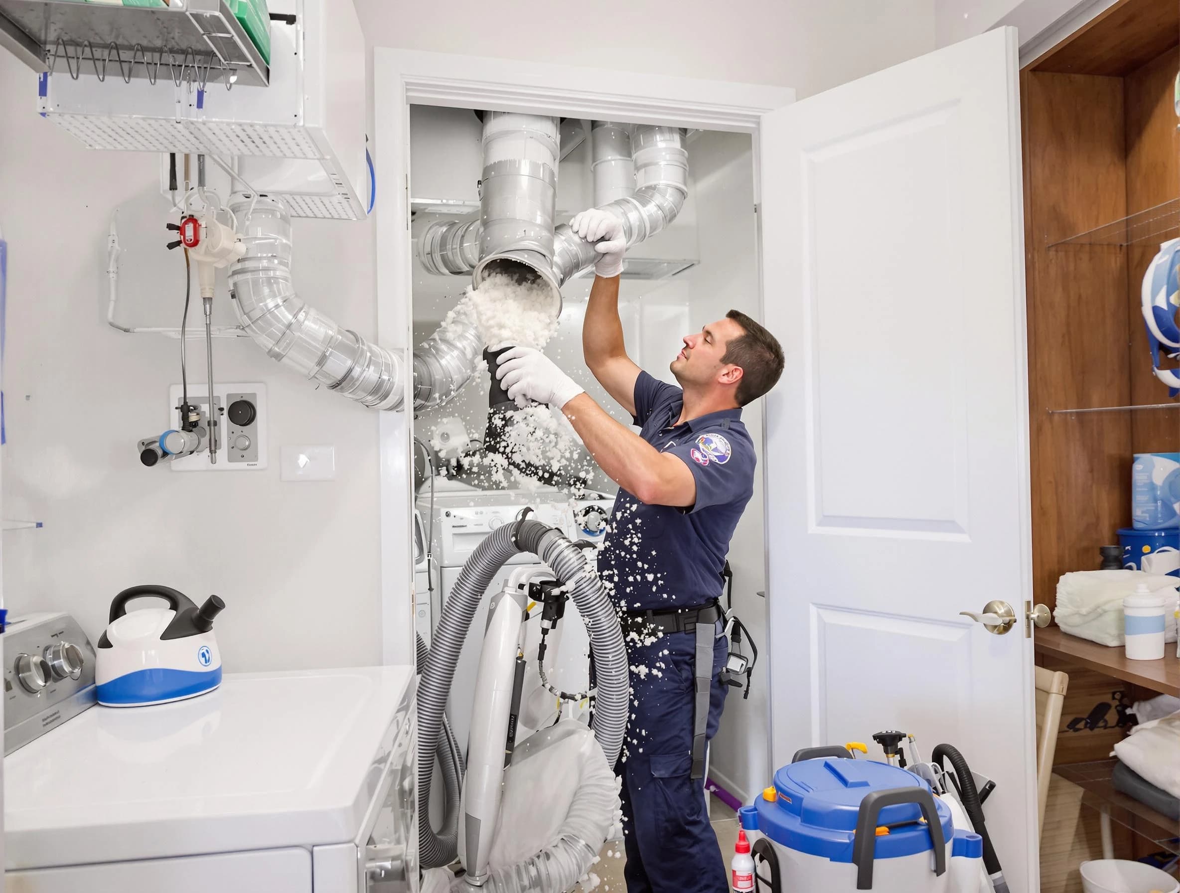 Bonanza Dryer Vent Cleaning technician delivering thorough residential dryer vent cleaning service in Bonanza