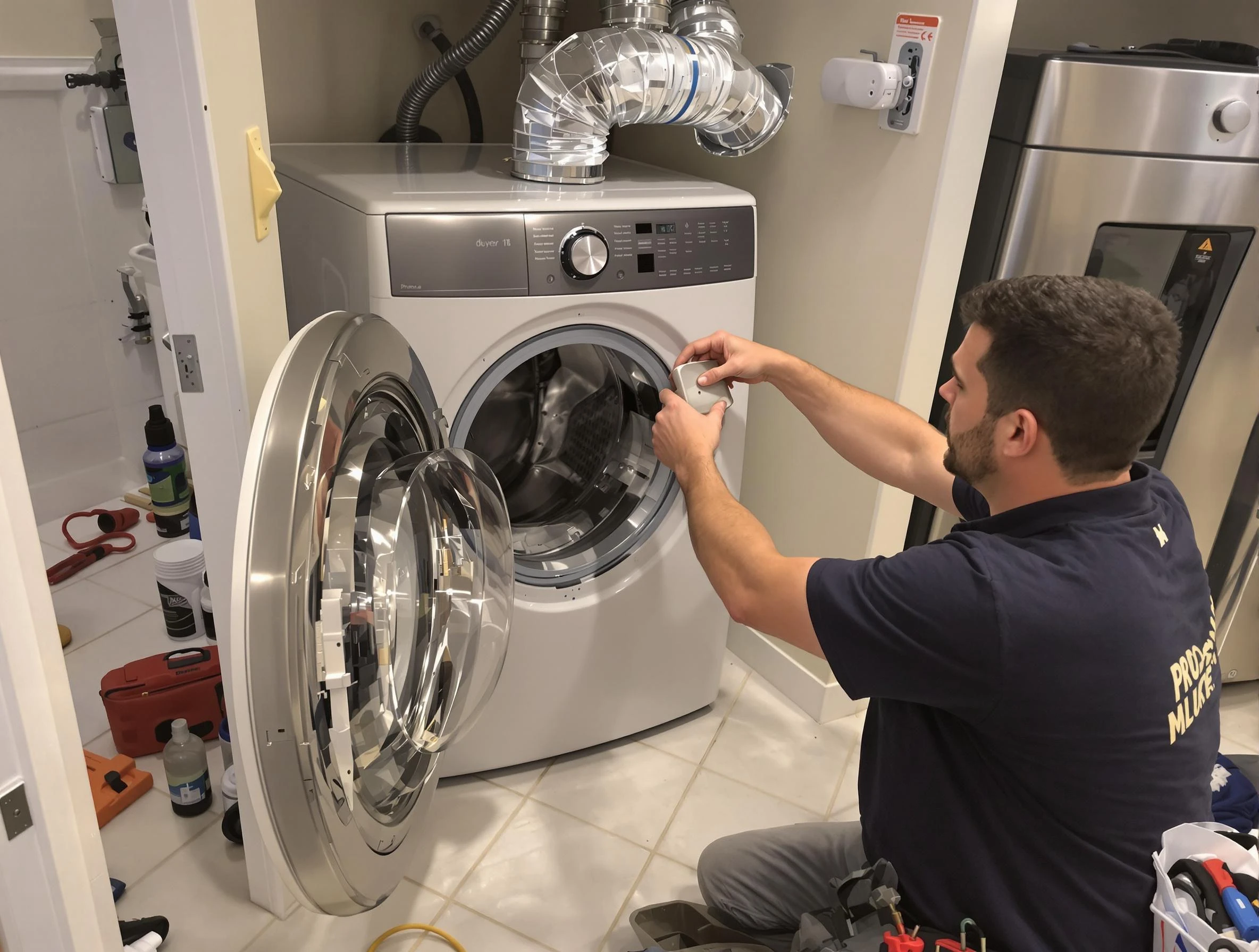 Bonanza Dryer Vent Cleaning technician performing precise dryer vent hose installation in Bonanza